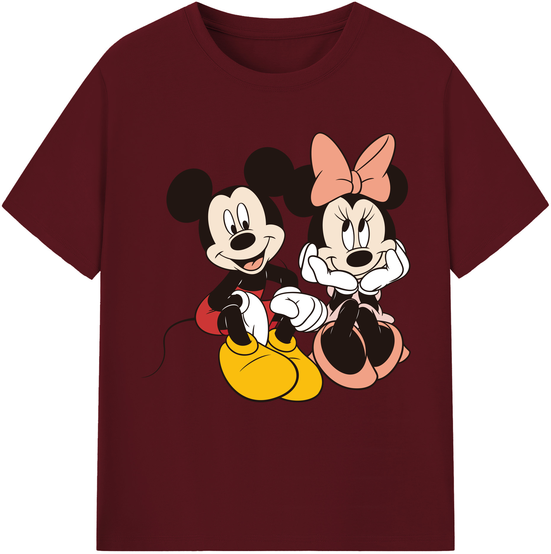 （画像用） ミッキーマウス Mickey Mouse 綿100％半袖Tシャツ（フロントプリント）